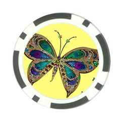 Butterfly Mosaic Yellow Colorful Poker Chip Card Guards by Amaryn4rt