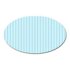 Stripes Striped Turquoise Oval Magnet by Amaryn4rt