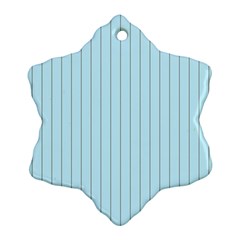 Stripes Striped Turquoise Snowflake Ornament (2-side)