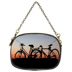 Bicycles Wheel Sunset Love Romance Chain Purses (one Side)  by Amaryn4rt