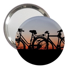 Bicycles Wheel Sunset Love Romance 3  Handbag Mirrors