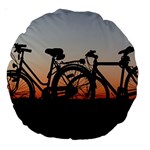 Bicycles Wheel Sunset Love Romance Large 18  Premium Round Cushions Back