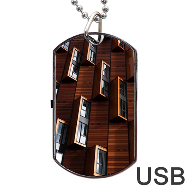 Abstract Architecture Building Business Dog Tag USB Flash (One Side)