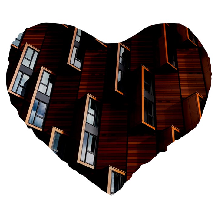 Abstract Architecture Building Business Large 19  Premium Heart Shape Cushions