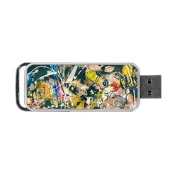 Art Graffiti Abstract Vintage Lines Portable Usb Flash (two Sides) by Amaryn4rt