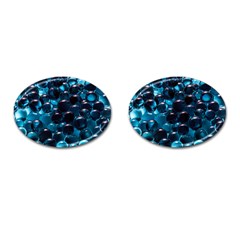 Blue Abstract Balls Spheres Cufflinks (oval) by Amaryn4rt