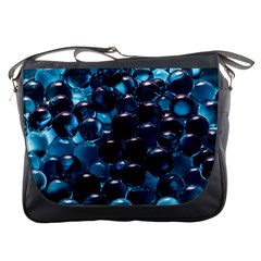 Blue Abstract Balls Spheres Messenger Bags by Amaryn4rt