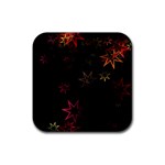 Christmas Background Motif Star Rubber Coaster (Square)  Front