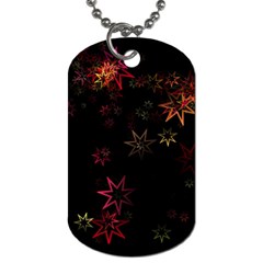 Christmas Background Motif Star Dog Tag (two Sides) by Amaryn4rt