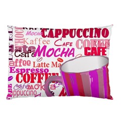 Coffee Cup Lettering Coffee Cup Pillow Case (two Sides) by Amaryn4rt