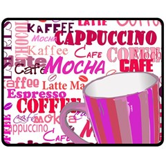 Coffee Cup Lettering Coffee Cup Double Sided Fleece Blanket (medium)  by Amaryn4rt