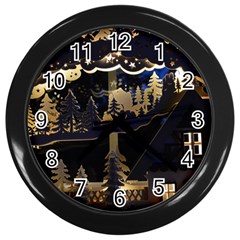 Christmas Advent Candle Arches Wall Clocks (black) by Amaryn4rt