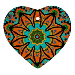 Color Abstract Pattern Structure Heart Ornament (2 Sides) by Amaryn4rt