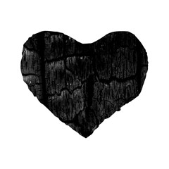 Coal Charred Tree Pore Black Standard 16  Premium Heart Shape Cushions by Amaryn4rt