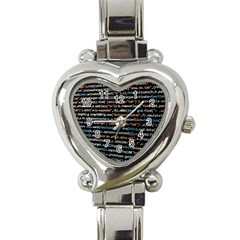 Close Up Code Coding Computer Heart Italian Charm Watch by Amaryn4rt