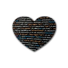 Close Up Code Coding Computer Rubber Coaster (heart)  by Amaryn4rt