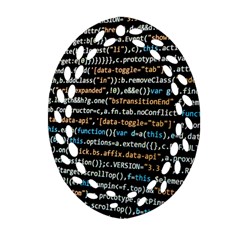 Close Up Code Coding Computer Oval Filigree Ornament (2-side)  by Amaryn4rt