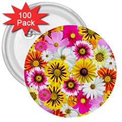 Flowers Blossom Bloom Nature Plant 3  Buttons (100 pack) 