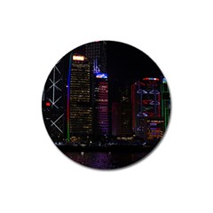 Hong Kong China Asia Skyscraper Magnet 3  (round) by Amaryn4rt