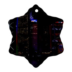 Hong Kong China Asia Skyscraper Snowflake Ornament (2-side) by Amaryn4rt