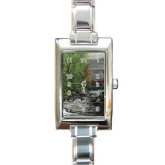 Landscape Summer Fall Colors Mill Rectangle Italian Charm Watch by Amaryn4rt