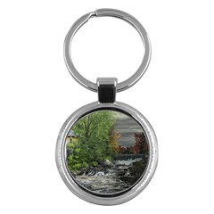 Landscape Summer Fall Colors Mill Key Chains (round)  by Amaryn4rt