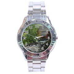 Landscape Summer Fall Colors Mill Stainless Steel Analogue Watch