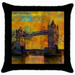 London Tower Abstract Bridge Throw Pillow Case (Black) Front