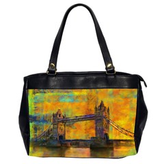 London Tower Abstract Bridge Office Handbags (2 Sides) 