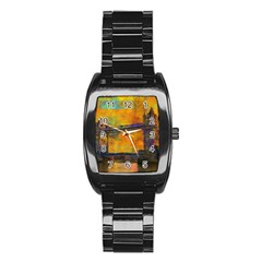 London Tower Abstract Bridge Stainless Steel Barrel Watch by Amaryn4rt