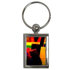 Plastic Brush Color Yellow Red Key Chains (rectangle)  by Amaryn4rt