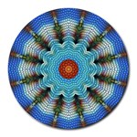 Pattern Blue Brown Background Round Mousepads Front