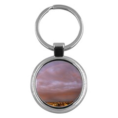 Rain Rainbow Pink Clouds Key Chains (round)  by Amaryn4rt