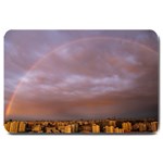 Rain Rainbow Pink Clouds Large Doormat  30 x20  Door Mat