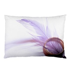 Ring Feather Marriage Pink Gold Pillow Case by Amaryn4rt