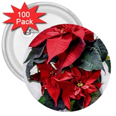 Star Of Bethlehem Star Red 3  Buttons (100 Pack) 