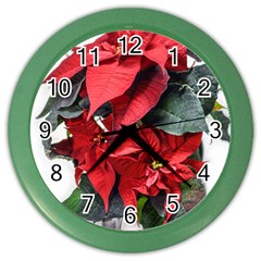 Star Of Bethlehem Star Red Color Wall Clocks by Amaryn4rt