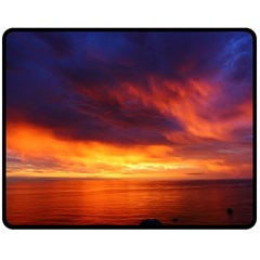 Sunset The Pacific Ocean Evening Double Sided Fleece Blanket (medium)  by Amaryn4rt