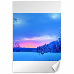 Winter Landscape Snow Forest Trees Canvas 24  X 36 