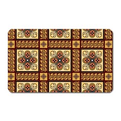 Batik Flower Brown Magnet (Rectangular)