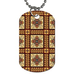 Batik Flower Brown Dog Tag (One Side)