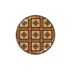 Batik Flower Brown Hat Clip Ball Marker (10 pack)