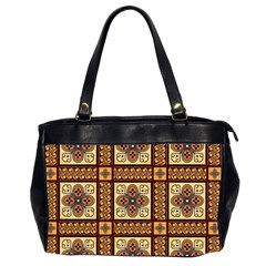 Batik Flower Brown Office Handbags (2 Sides) 