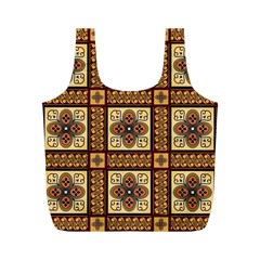 Batik Flower Brown Full Print Recycle Bags (M) 