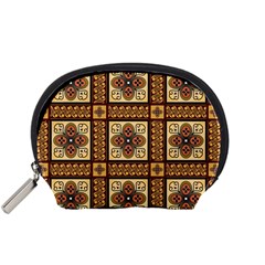 Batik Flower Brown Accessory Pouches (Small) 