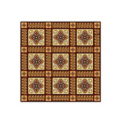 Batik Flower Brown Satin Bandana Scarf