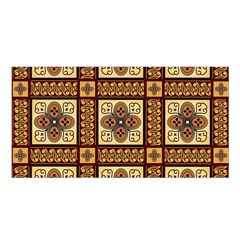 Batik Flower Brown Satin Shawl