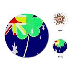 St  Patrick Australia And Ireland Irish Shamrock Australian Country Flag  Playing Cards (round) 