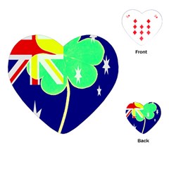 St  Patrick Australia And Ireland Irish Shamrock Australian Country Flag  Playing Cards (heart)  by yoursparklingshop