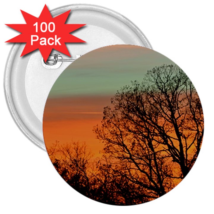 Twilight Sunset Sky Evening Clouds 3  Buttons (100 pack) 